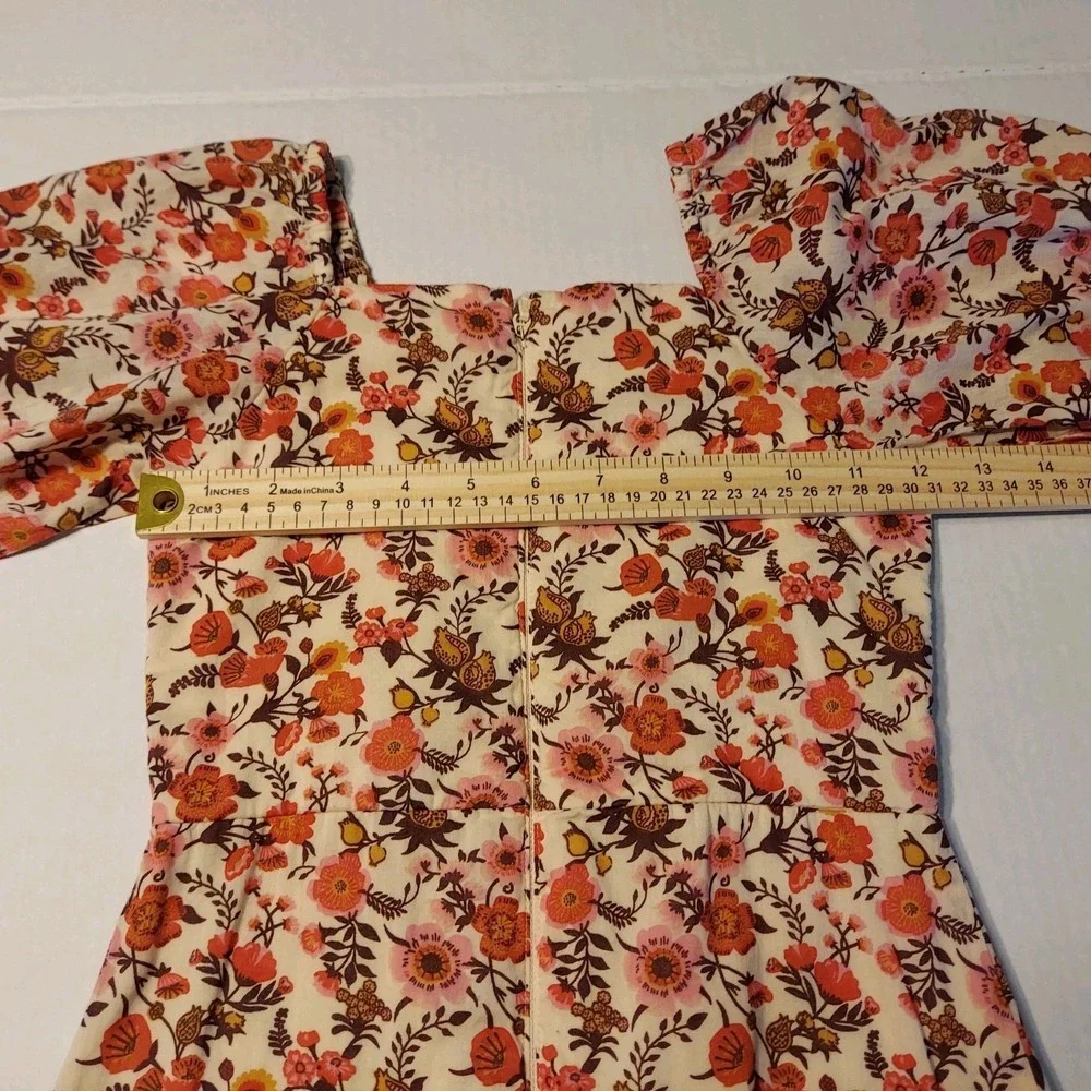 Fall Dress Toddler Girls Orange Pink Brown Floral Bohemian